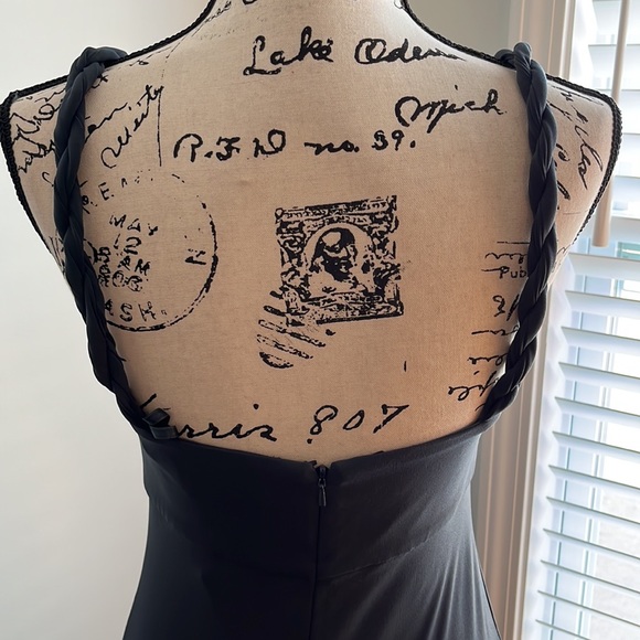 MAX & CLEO Braided Strap Front Drape Evening Gown Maxi Dress - Picture 9 of 9